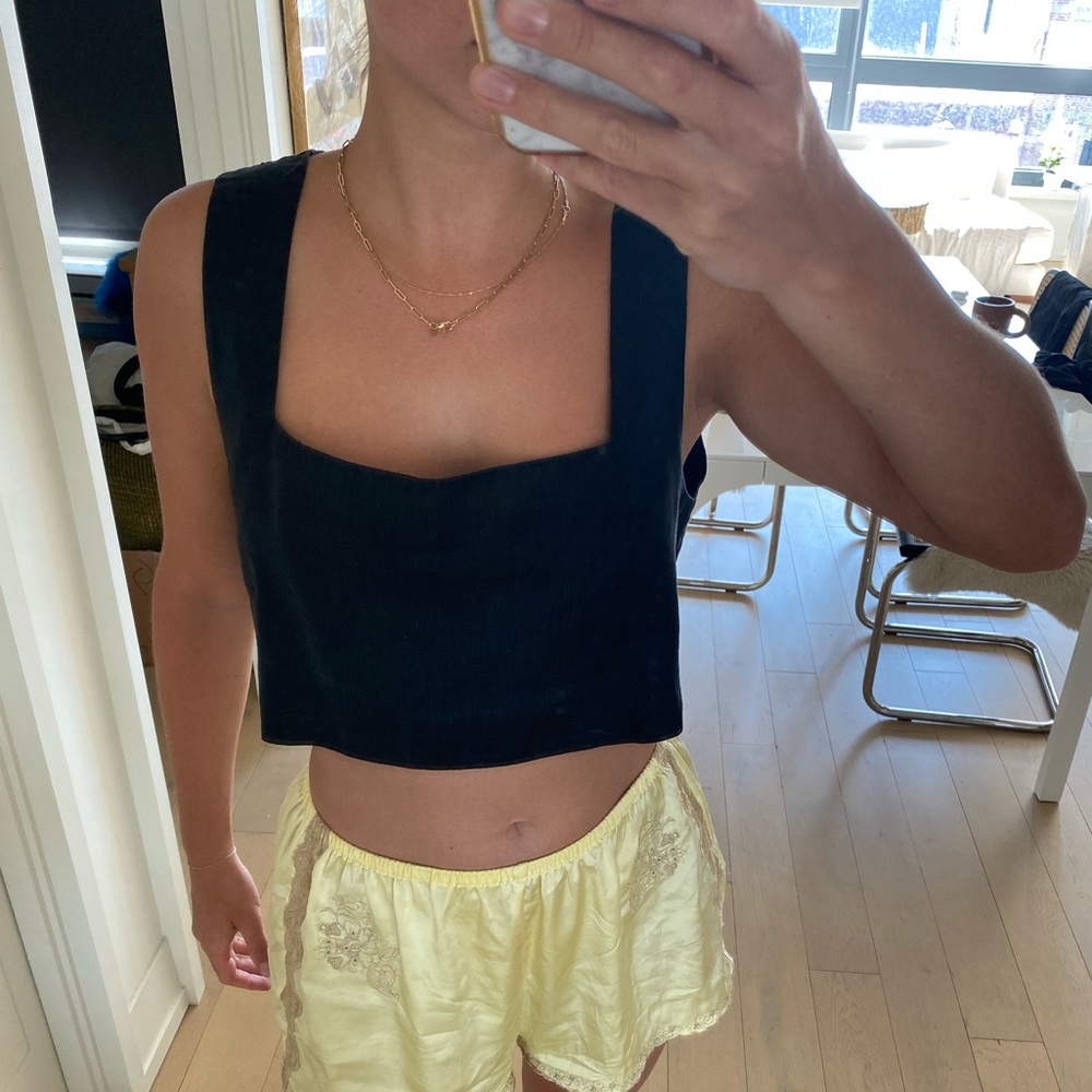 Posse Alice Linen Crop Top